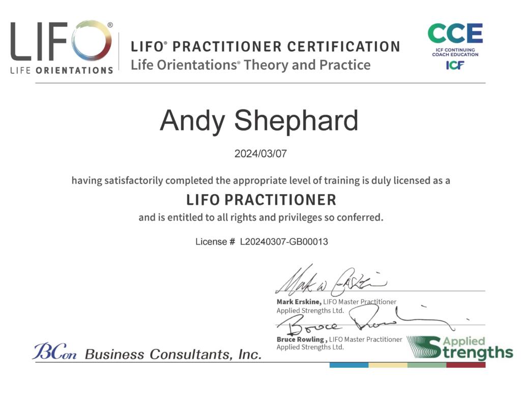 coaching certificate