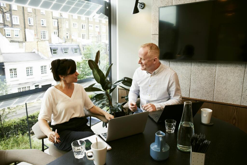 two people in the office