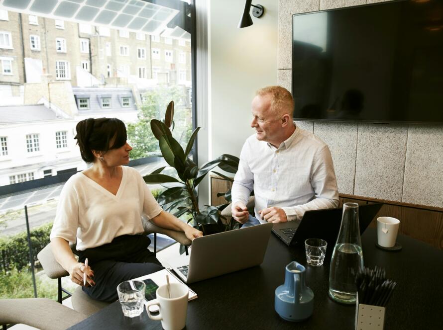 two people in the office